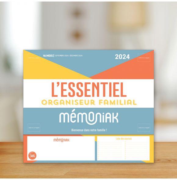 Mini-organiseur familial L’Essentiel Mémoniak 2024, calendrier familial  mensuel (sept. 2023- déc. 2024)