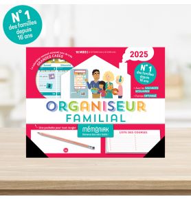 Organiseur familial Mémoniak 2025, calendrier organisation familial mensuel (sept. 2024- déc. 2025)