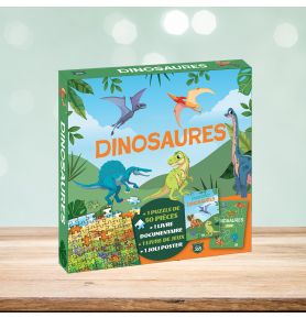 Coffret puzzle documentaire - Dinosaures